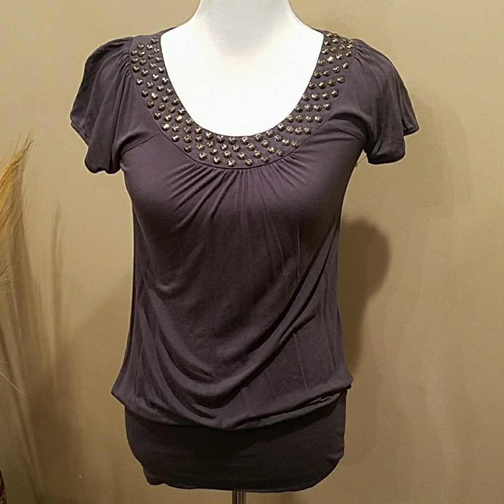 Charlotte Russe Beaded Neckline Top